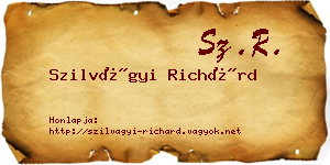 Szilvágyi Richárd névjegykártya