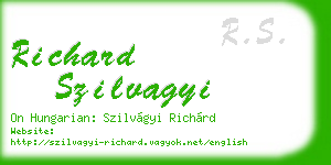 richard szilvagyi business card